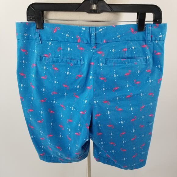 Crown & Ivy Blue Pink White Flamingo Shorts Nice Size 6 P - Picture 3 of 4